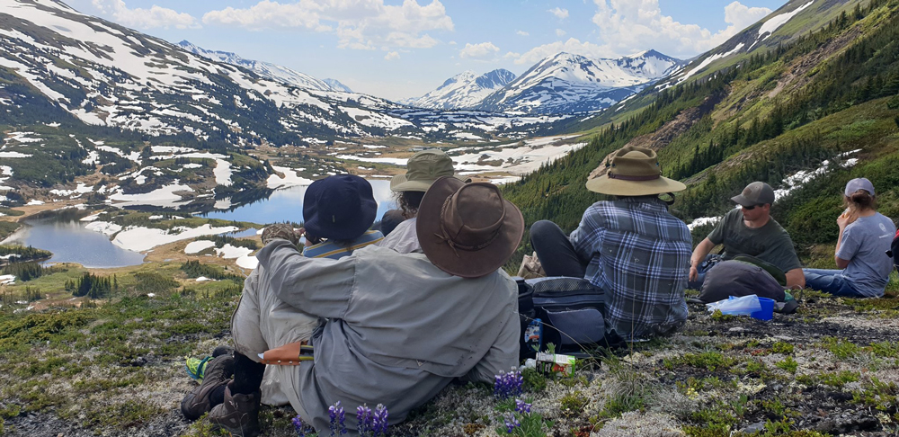Today we are mountain climbing behind Lake Ella, Spatsizi View wasn't hard to take on our hill climb today at Spatsizi Plateau. Today we are mountain climbing behind Lake Ella.